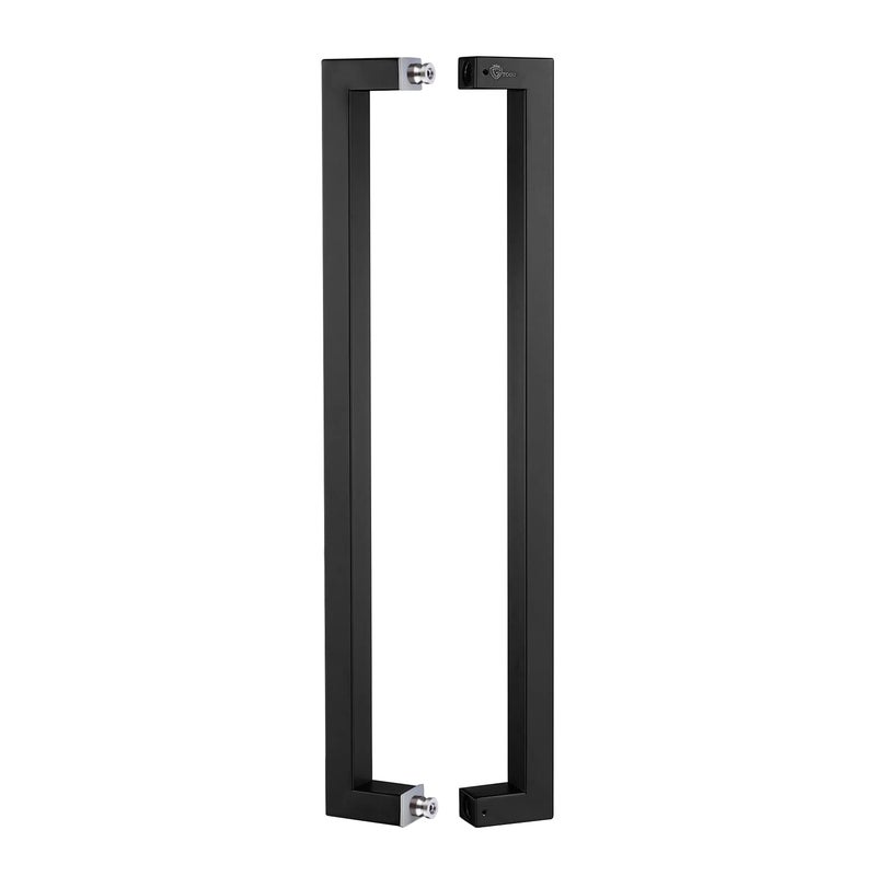 TOGU TG-R3825 مقبض باب سحب/مقبض باب حظيرة من الفولاذ المقاوم للصدأ SUS 304 بسمك 450 مم/18 بوصة، شكل مربع/مستطيل، تشطيب أسود غير لامع - Image 2